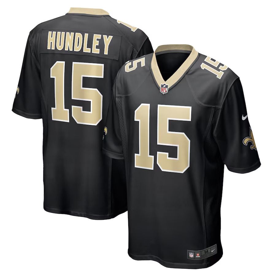 Men New Orleans Saints #15 Brett Hundley Nike Black Game Player NFL Jersey->new orleans saints->NFL Jersey